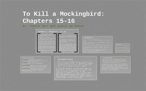 Be sure you understand what has happened to inflame tempers and. . To kill a mockingbird chapter 15 quotes quizlet